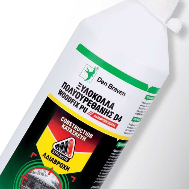 Ξυλόκολλα πολυουρεθανική D4 αδιάβροχη 500ml DEN BRAVEN