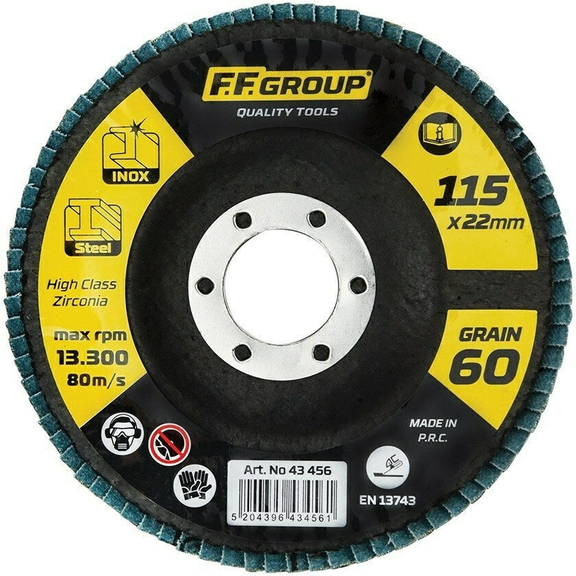 F.F. Group Δίσκος Λείανσης Μετάλλου Φτερωτός 115mm