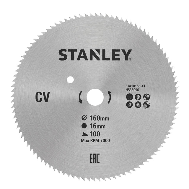Δίσκος Stanley ξύλου και κόντρα πλακέ fine cut Φ160mm