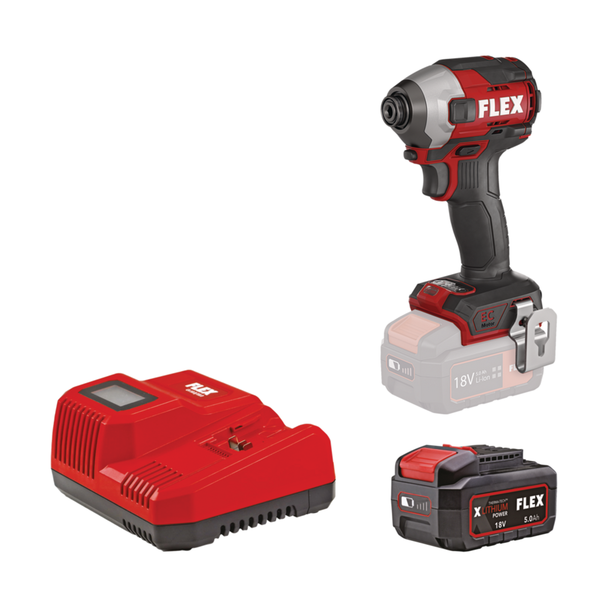 FLEX ΠΑΛΜΙΚΟ ΚΑΤΣΑΒΙΔΙ ΜΠΑΤΑΡΙΑΣ  ID 1/4" 18.0-EC HD/ 5.0 Set