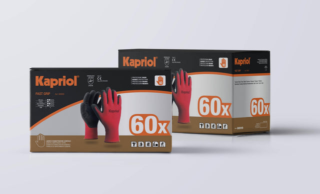 Γάντια νιτριλίου FAST GRIP 60τεμ. μαύρο-κόκκινο