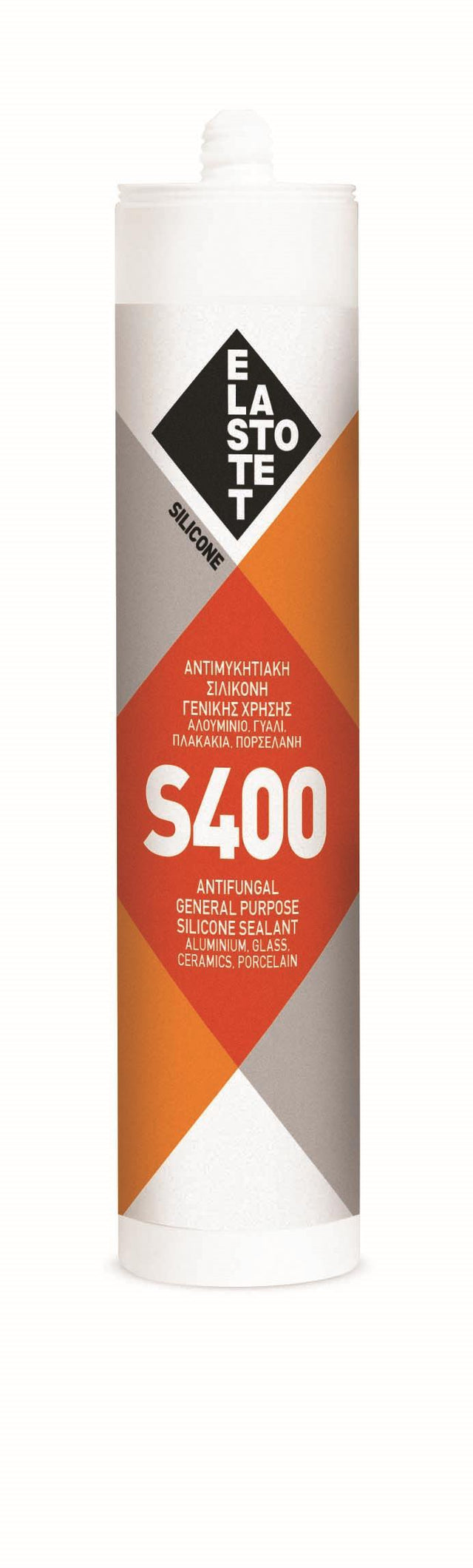 Σιλικόνη ακετοξική γενικής χρήσης S-400 280ml λευκή ELASTOTET SA
