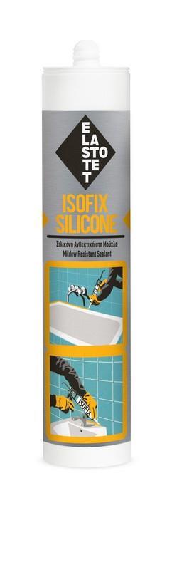 Σιλικόνη ακετοξική ISOFIX SILICONE 260ml λευκή ELASTOTET SA