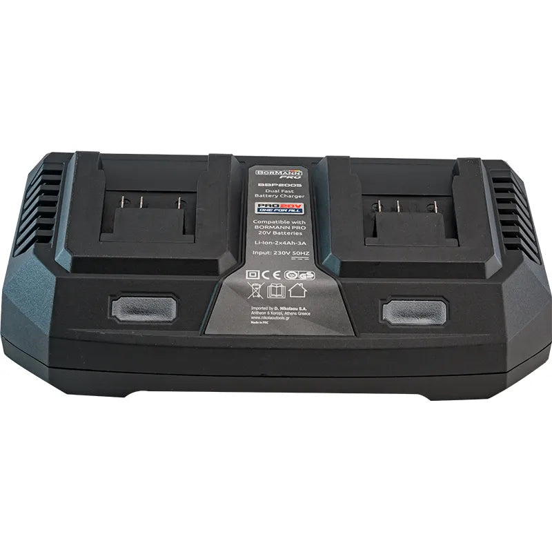 BORMANN Pro BBP2005 Φορτιστής Διπλής Μπαταρίας 20V Li-Ion-2X4Ah-3A
