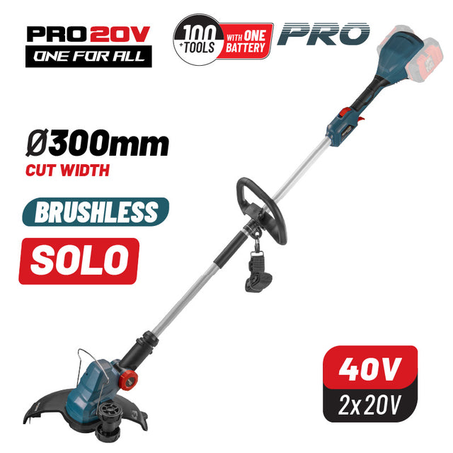 BORMANN Pro BBP4550 Θαμνοκοπτικό Μπαταρίας 40V,(2x20v),Li-Ion,30cm Μεσινέζα, SOLO
