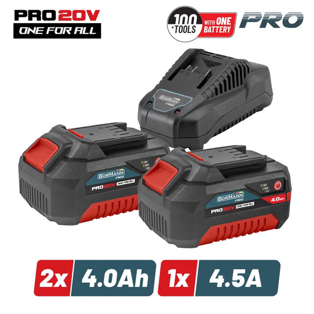 BORMANN Pro BBP9944 Starter Kit Μπαταρίες 2x4.0Ah &amp; Φορτιστής 4.5Α
