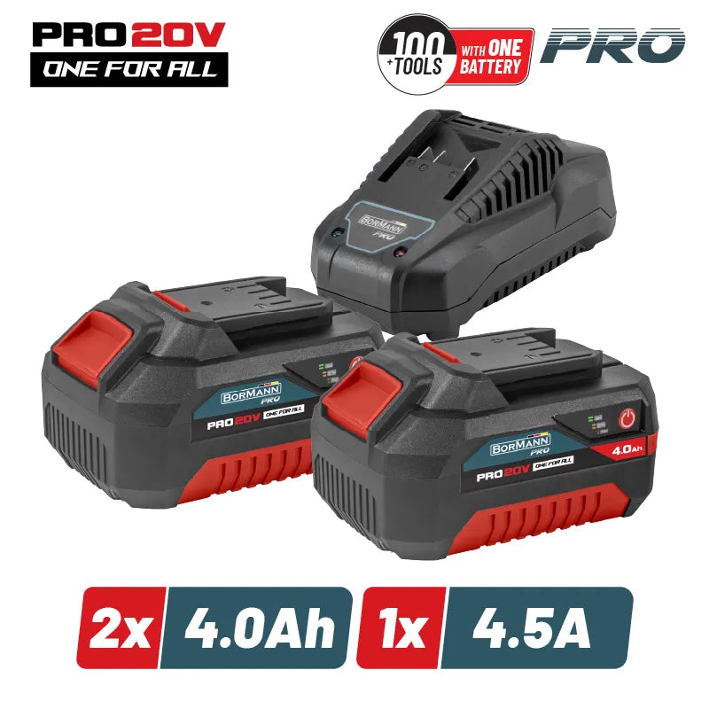 BORMANN Pro BBP9944 Starter Kit Μπαταρίες 2x4.0Ah &amp; Φορτιστής 4.5Α