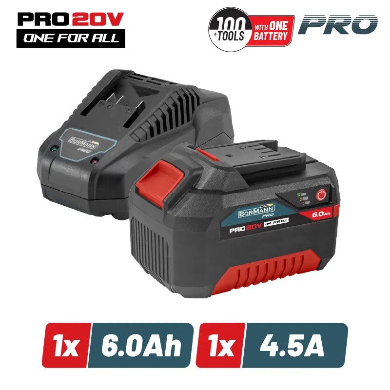 BORMANN Pro BBP9960 Starter Kit 20V,Μπαταρία 6.0Αh &amp; Φορτιστής 4.5Α