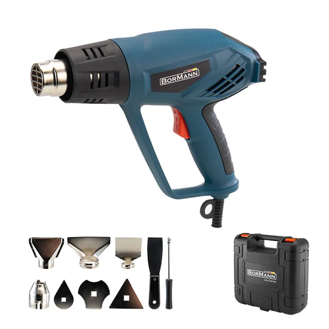 BORMANN BHG2200 Πιστόλι Θερμού Αέρα 2000W Και Αξεσουάρ σε Βαλίτσα