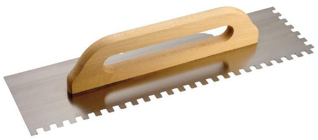 Σπατουλαδόρος με ξύλινο χέρι και δόντια 10x10mm Νο500x140mm