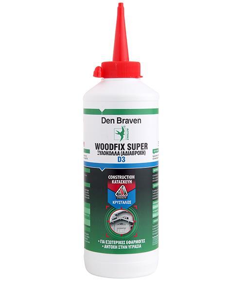 Ξυλόκολλα ταχείας πήξης WOODFIX D3 αδιάβροχη 750gr DEN BRAVEN