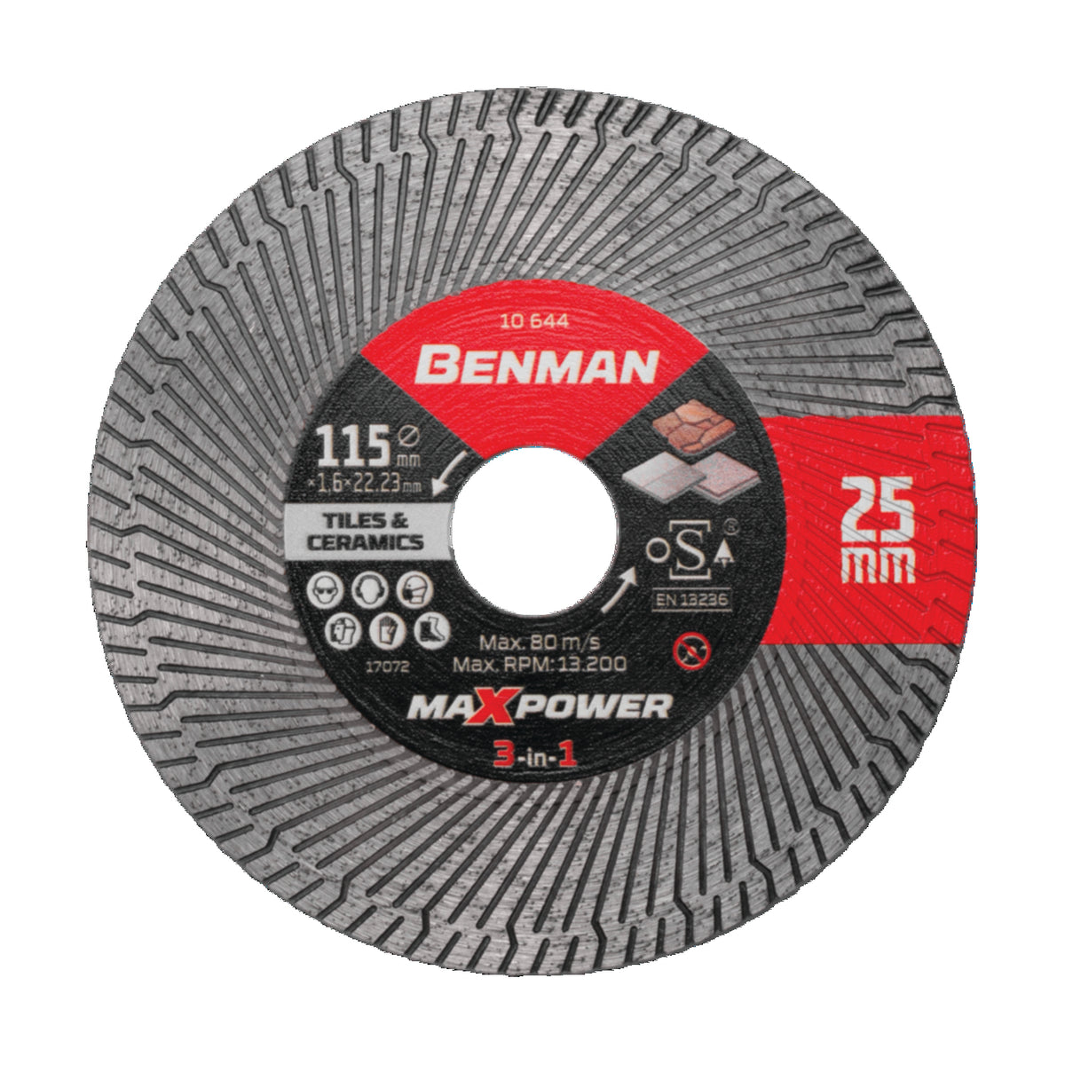 Benman Διαμαντόδισκος πλακιδίων maxpower, 3-IN-1