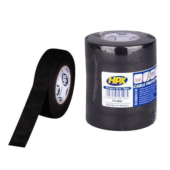 Ταινία υφασμάτινη προστασίας μαύρη 19mm×10m HPX (συσκ. 5 τεμ.)