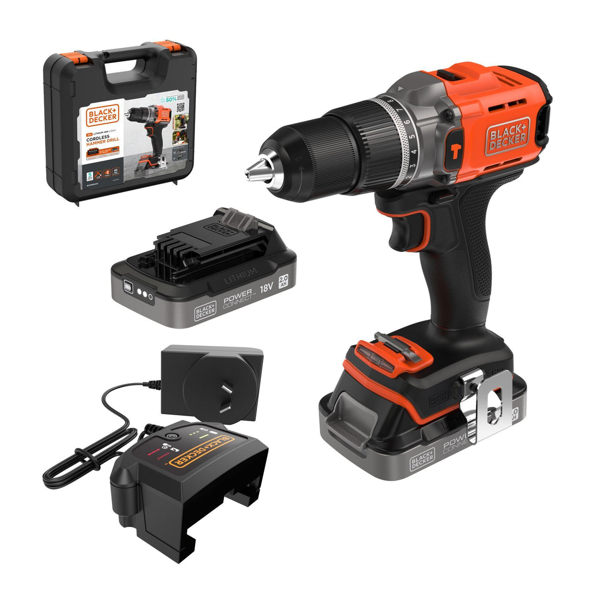 Δραπανοκατσάβιδο κρουστικό BLACK AND DECKER BCD383D2XK 18V