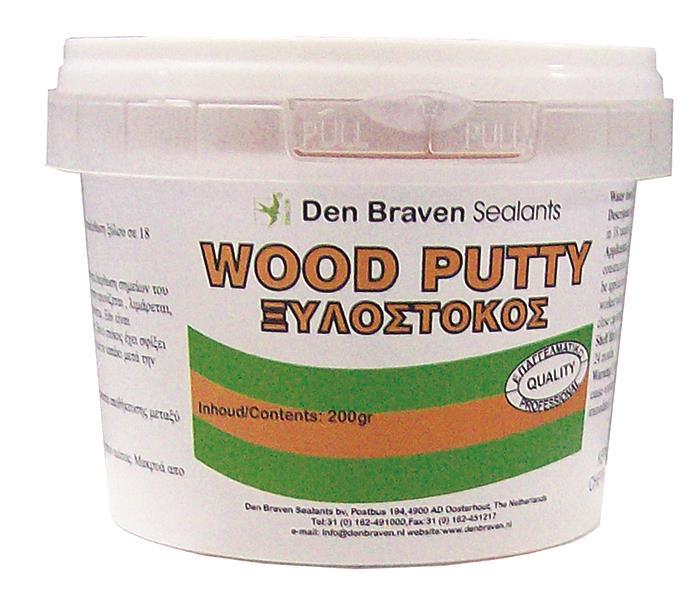 Ξυλόστοκος νερού WOOD-PUTTY κερασιά ανοιχτή 20gr DEN BRAVEN (συσκ. 12 τεμ.)