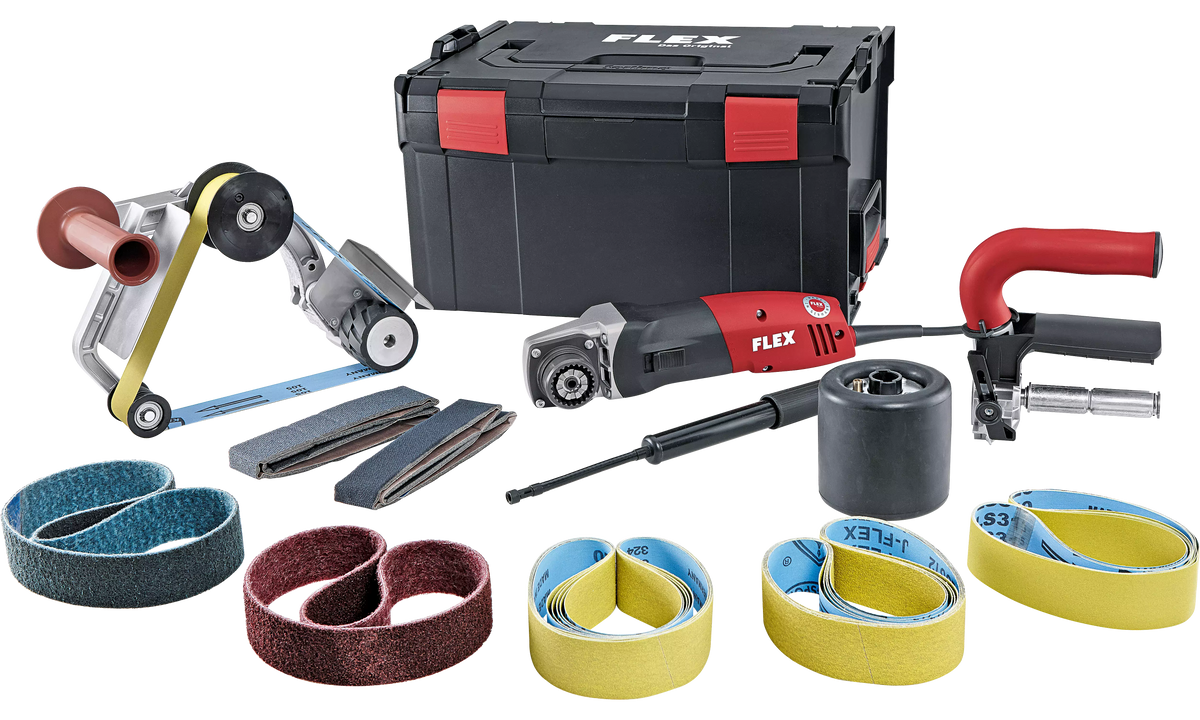 FLEX Λειαντήρας σωλήνων & σατινιέρα 1.400W, BSE-14-3-INOX-SET +βαλίτσα