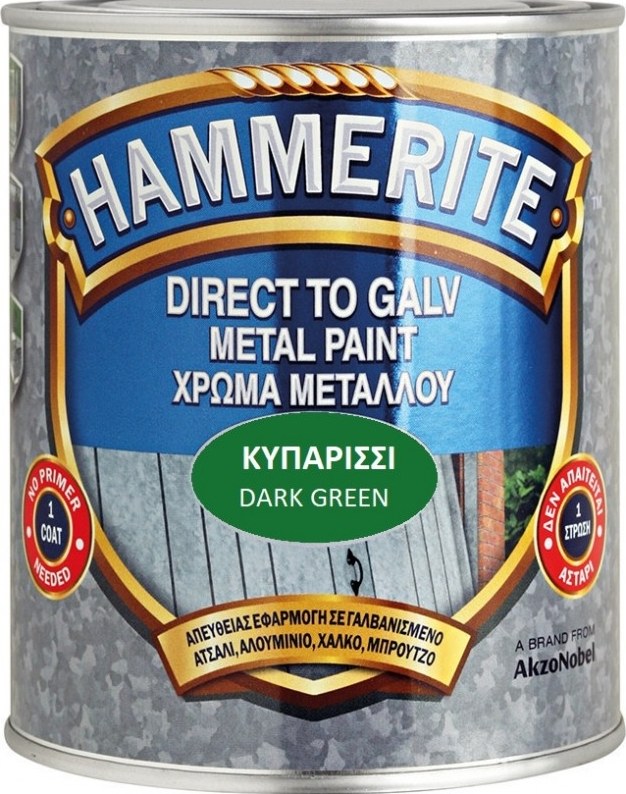 Hammerite DIRECT TO GALVANISED Χρώμα μετάλλων για γαλβανιζέ Σκούρο πράσινο