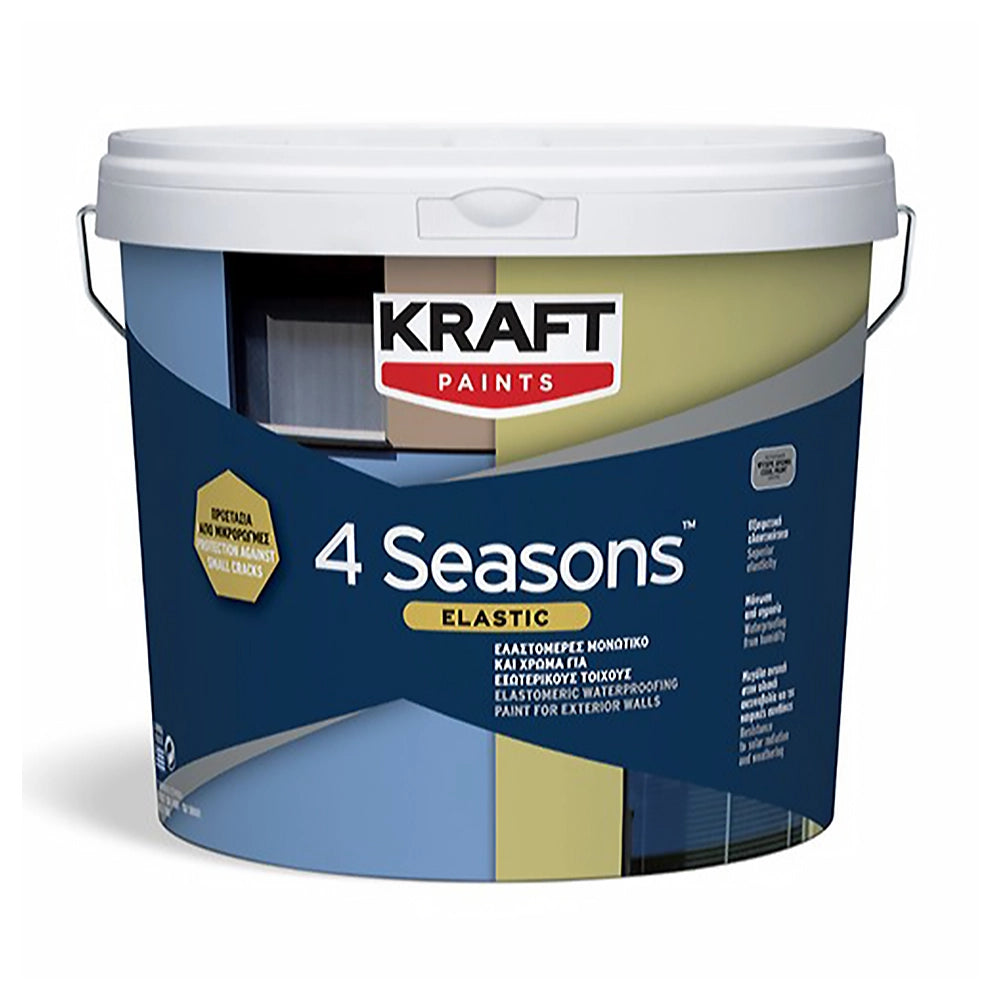 Kraft 4 Seasons Elastic Πλαστικό Χρώμα Ακρυλικό για Εξωτερική Χρήση 3lt