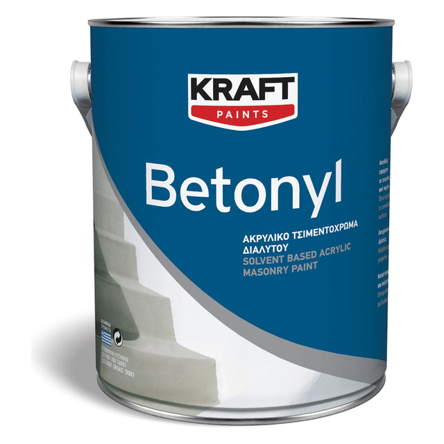 Kraft BETONYL Αντιρρυπαντικό ακρυλικό τσιμεντόχρωμα διαλύτου Γκρι 3 lt