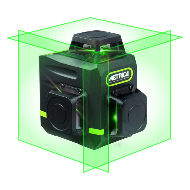 Αλφάδι laser METRICA 3D Green Mini με τα τρία πράσινα επίπεδα laser 360°