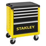 Εργαλειοφόρος STANLEY STST74305-1 με 5 συρτάρια, κίτρινο πλαίσιο και τροχούς, πλάγια όψη