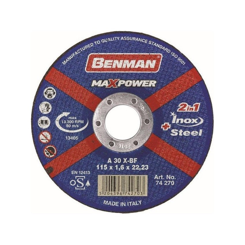 BENMAN ΔΙΣΚΟΣ ΣΙΔΗΡΟΥ-INOX Φ115 74270