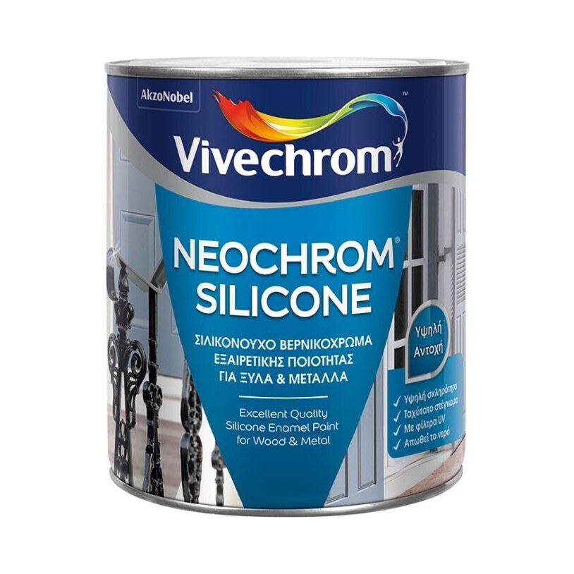 Vivechrom NEOCHROM SILICONE Σιλικονούχο βερνικόχρωμα μαύρο ματ 24Μ