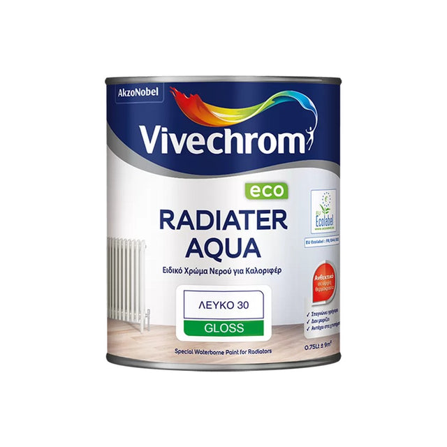 Vivechrom RADIATER AQUA ECO Χρώμα καλοριφέρ νερού λευκό γυαλιστερό