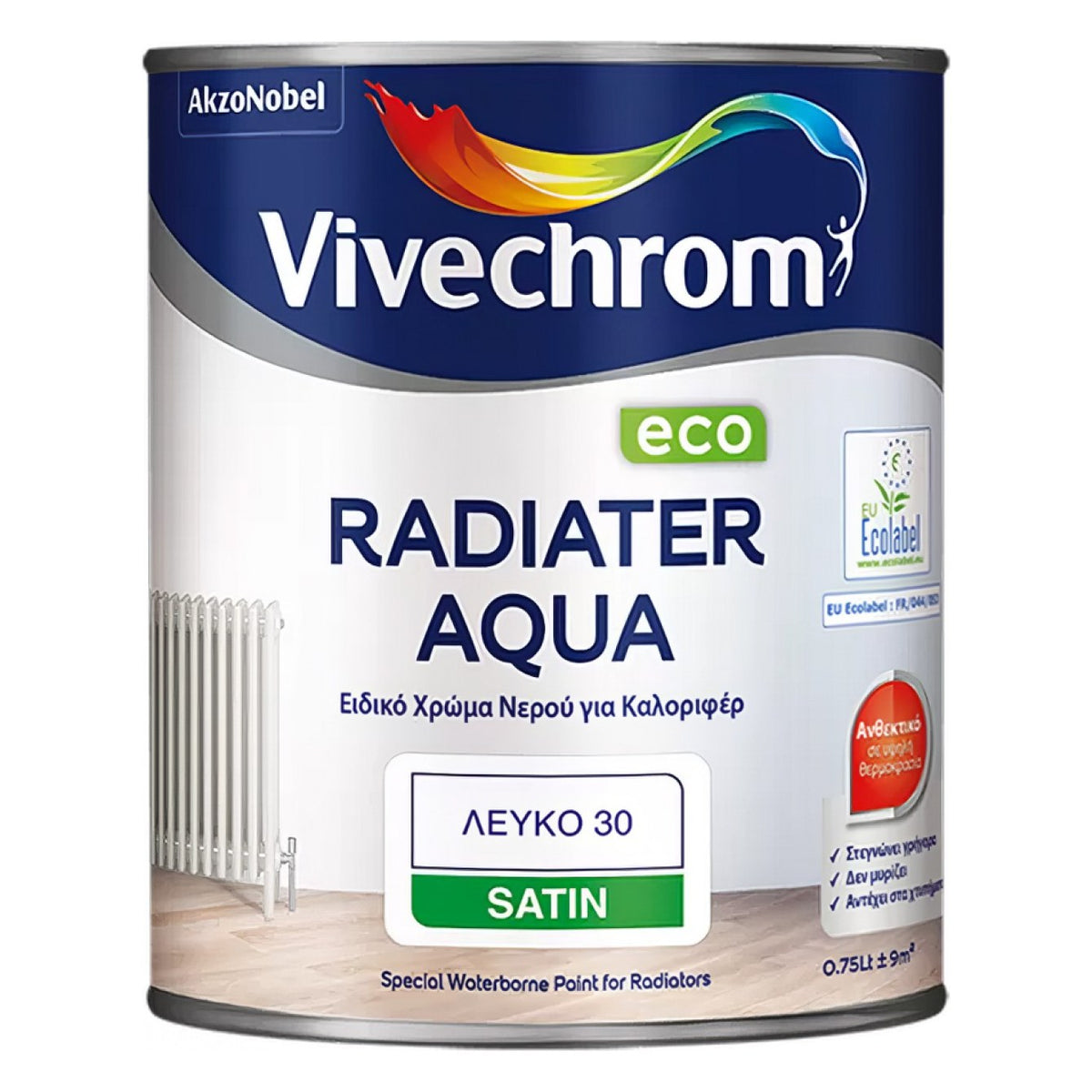 Vivechrom RADIATER AQUA ECO Χρώμα καλοριφέρ νερού λευκό σατινέ