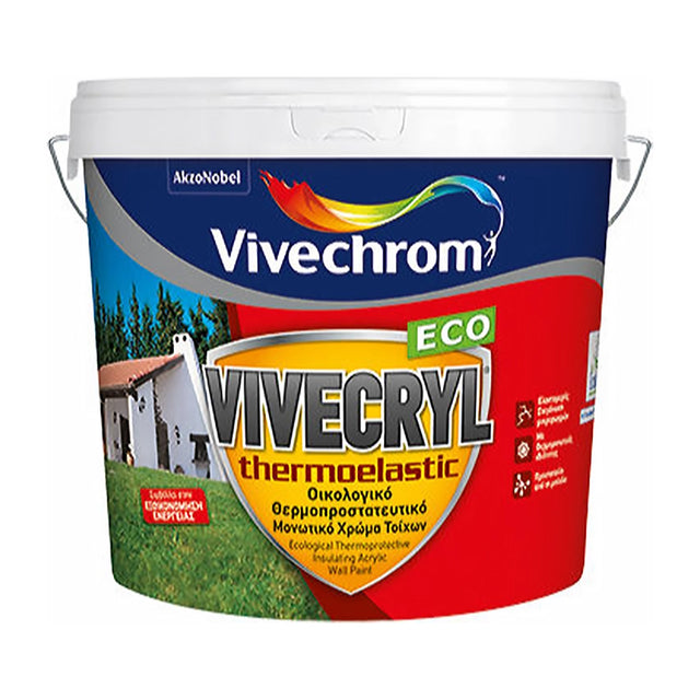 Vivechrom Vivecryl Thermoelastic Πλαστικό Χρώμα Οικολογικό για Εξωτερική Χρήση