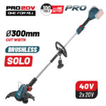 BORMANN Pro BBP4550 Θαμνοκοπτικό Μπαταρίας 40V,(2x20v),Li-Ion,30cm Mεσινέζα, SOLO