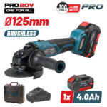 BORMANN Pro BBP5130 Γωνιακός Τροχός Brushless 20V 125mm & Μπαταρία 4Ah