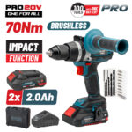 BORMANN Pro BBP5140 Δραπ/βιδο Κρουστικό Brushless 20V,70Nm,Li-Ion,με 2 Ταχύτητες, 2x2Ah & Bαλίτσα